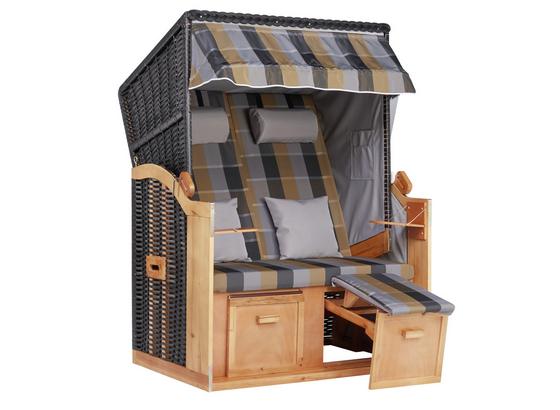 Strandkorb Ostsee Paloma Halblieger 2-Sitzer, Grau - Hellbraun/Anthrazit, KONVENTIONELL, Holz/Kunststoff (119/165/79cm) - Luca Bessoni Strandkorb Ostsee Paloma Halblieger 2-Sitzer, Grau - Hellbraun/Anthrazit, KONVENTIONELL, Holz/Kunststoff (119/165/79cm) - Luca Bessoni