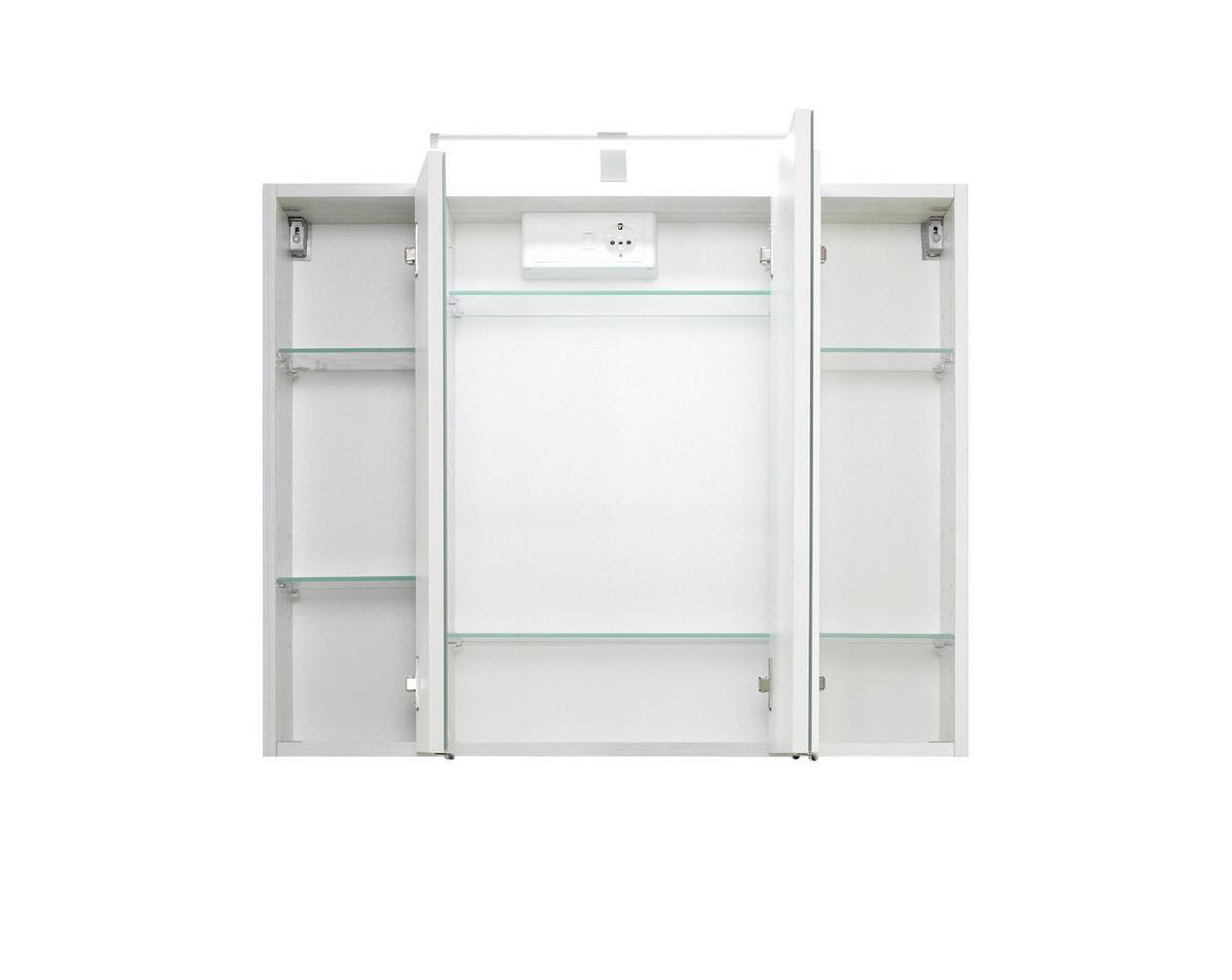 Badmöbel-set 2-tlg. Cardiff B: 80 Cm, Weiß - Weiß, Design, Holzwerkstoff (80cm) - Held