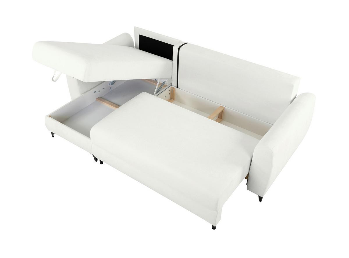 Ecksofa Moli, Creme S: 236x148 cm - Creme/Schwarz, Design, Textil (236/148cm) - MID.YOU