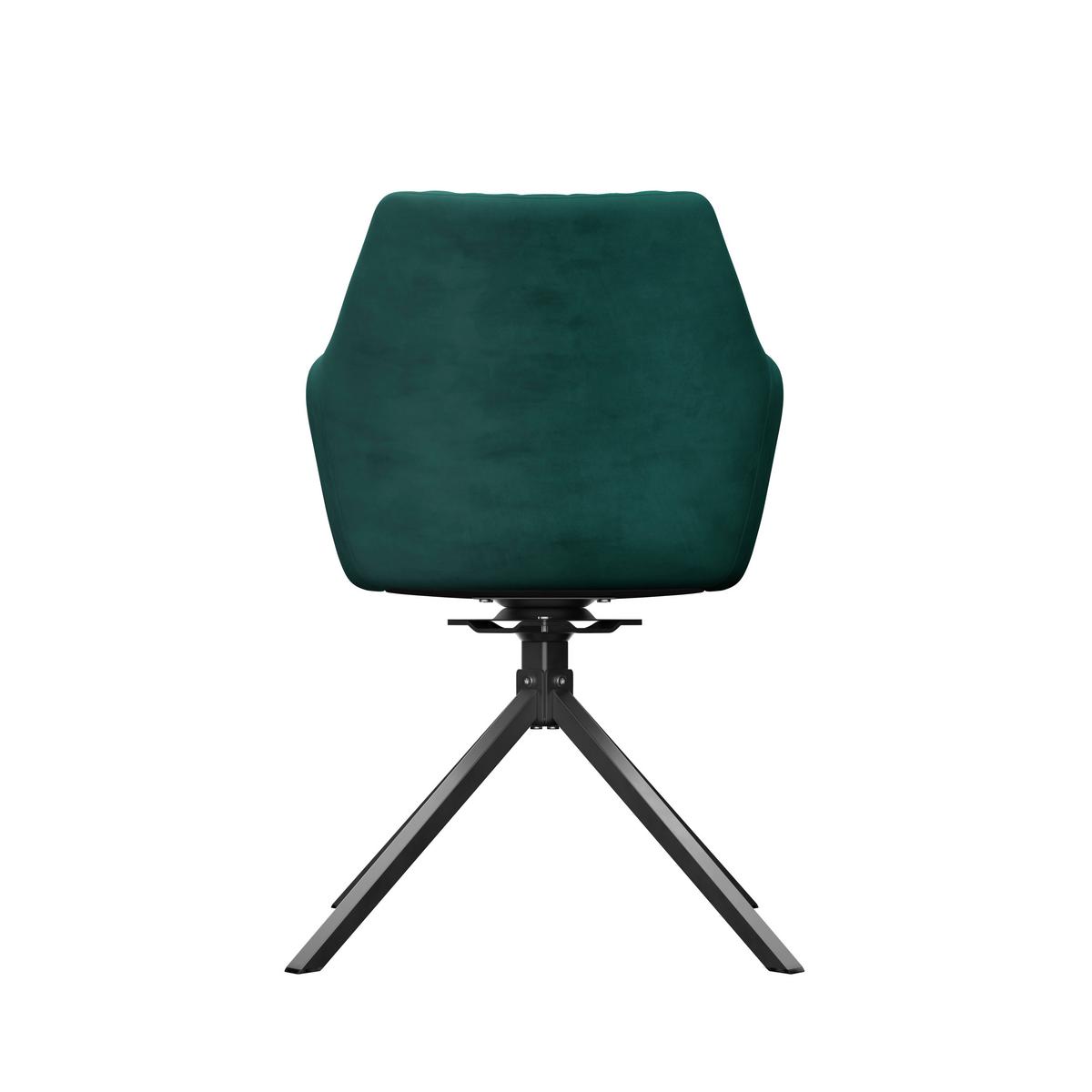 Stuhl Patti Grün, Sitzfl. 360° Drehbar - Schwarz/Grün, KONVENTIONELL, Textil/Metall (58/81/54cm)