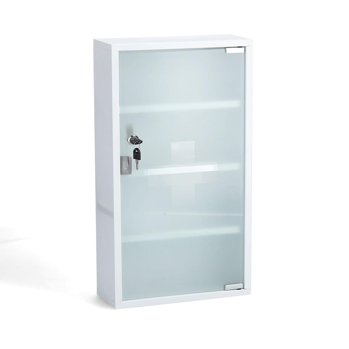Medizinschrank Weiß B: 30 Cm - Weiß, Basics, Glas/Metall (30/60/12cm) - Zeller Present