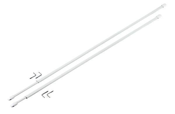 Vitragenstange Weiß L: 40-60 Cm, 2er-Set - Weiß, KONVENTIONELL, Kunststoff/Metall (40cm) - Ondega
