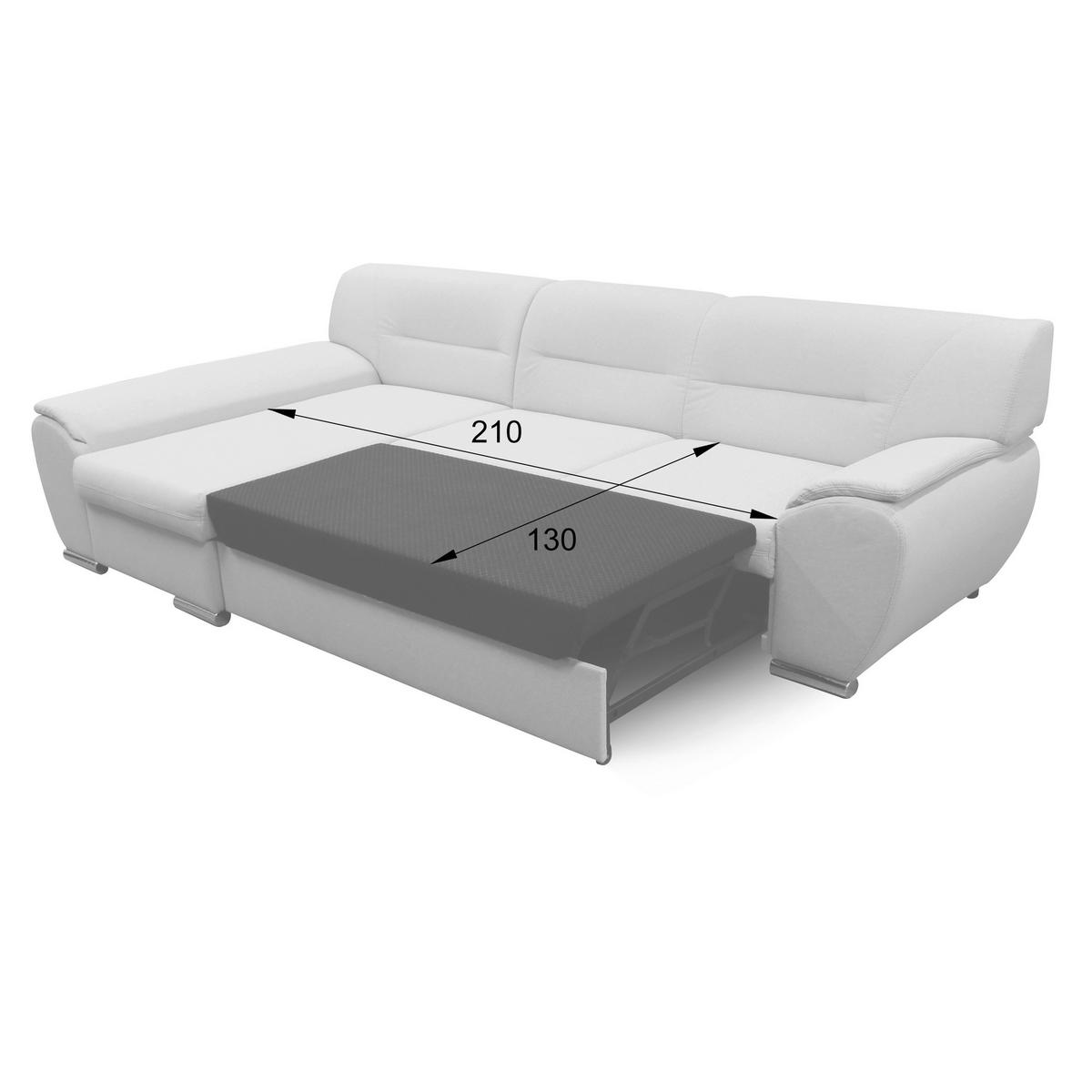 Ecksofa Mit Schlaffunktion Veratti Blau - Silberfarben/Hellgrau, Design, Textil (167/281cm) - MID.YOU