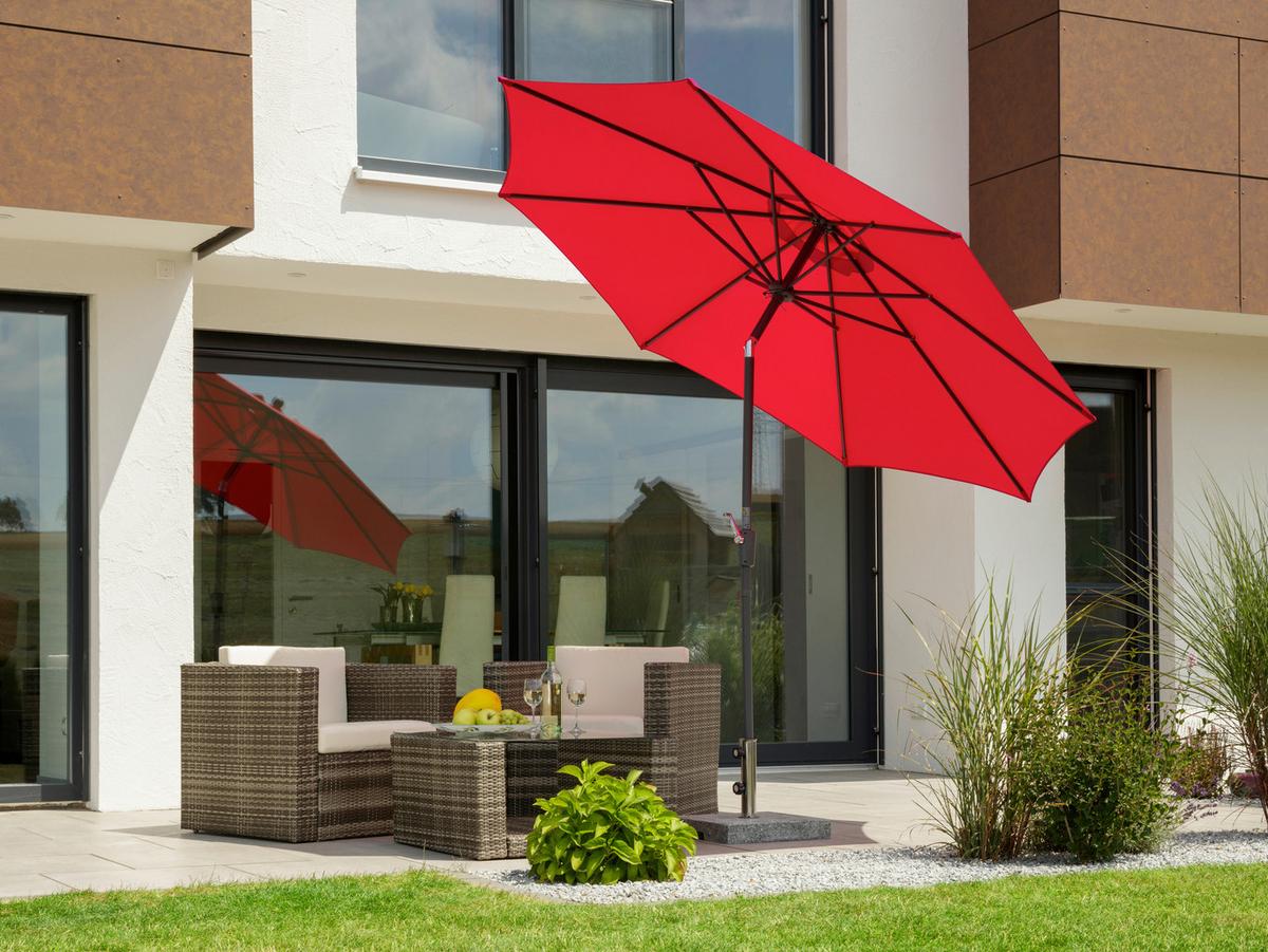 Sonnenschirm Harlem Bxhxt: 270x260x270 Cm Rot - Anthrazit/Rot, Basics, Textil/Metall (270/260/270cm) - Schneider
