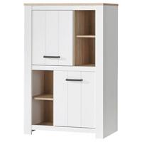 Szekrény Elara - Bianco tölgy/fehér, Modern, műanyag/faalapú anyag (86,7/147,1/42,2cm)