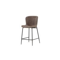 Barhocker Modesto Schwarz/Braun B: 50 cm - Schwarz/Braun, MODERN, Textil/Metall (50/100/59cm) - Livetastic