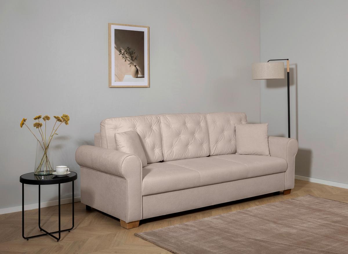 Schlafsofa Arles, Taupe 15 B: 240 Cm - Taupe/Buchefarben, Design, Textil (240/94/98cm) - MID.YOU