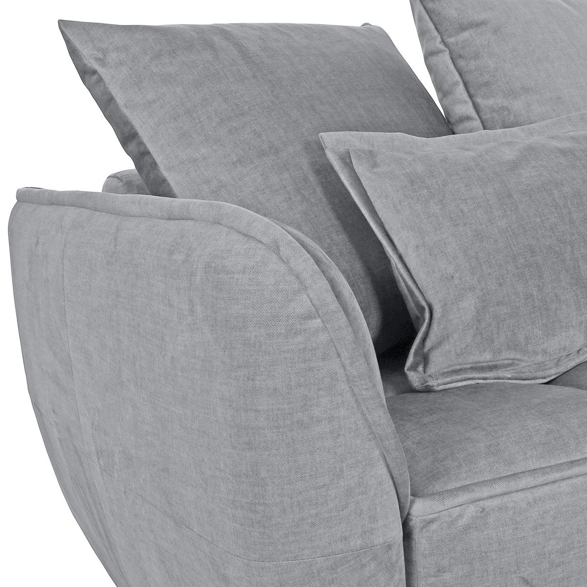 2-Sitzer-Sofa Mit Schlaffunktion Meyford B:250cm - Hellgrau/Schwarz, KONVENTIONELL, Textil (250/70/118cm) - MID.YOU
