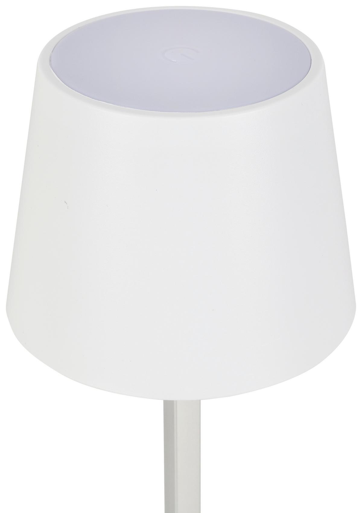 STOLNÍ LAMPA NA BATERIE GOPI - bílá/barvy stříbra, Romantický / Rustikální, kov/plast (10,5/26cm) - Modern Living