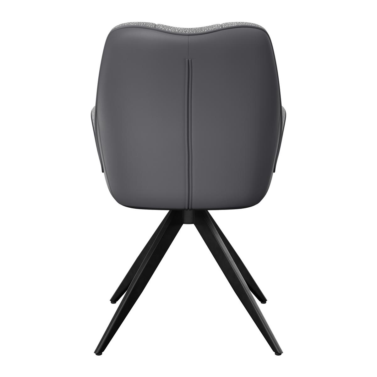 Armlehnstuhl Caro Chenille grau, B: 66cm - Schwarz/Grau, Trend, Textil/Metall (66/87/62cm)