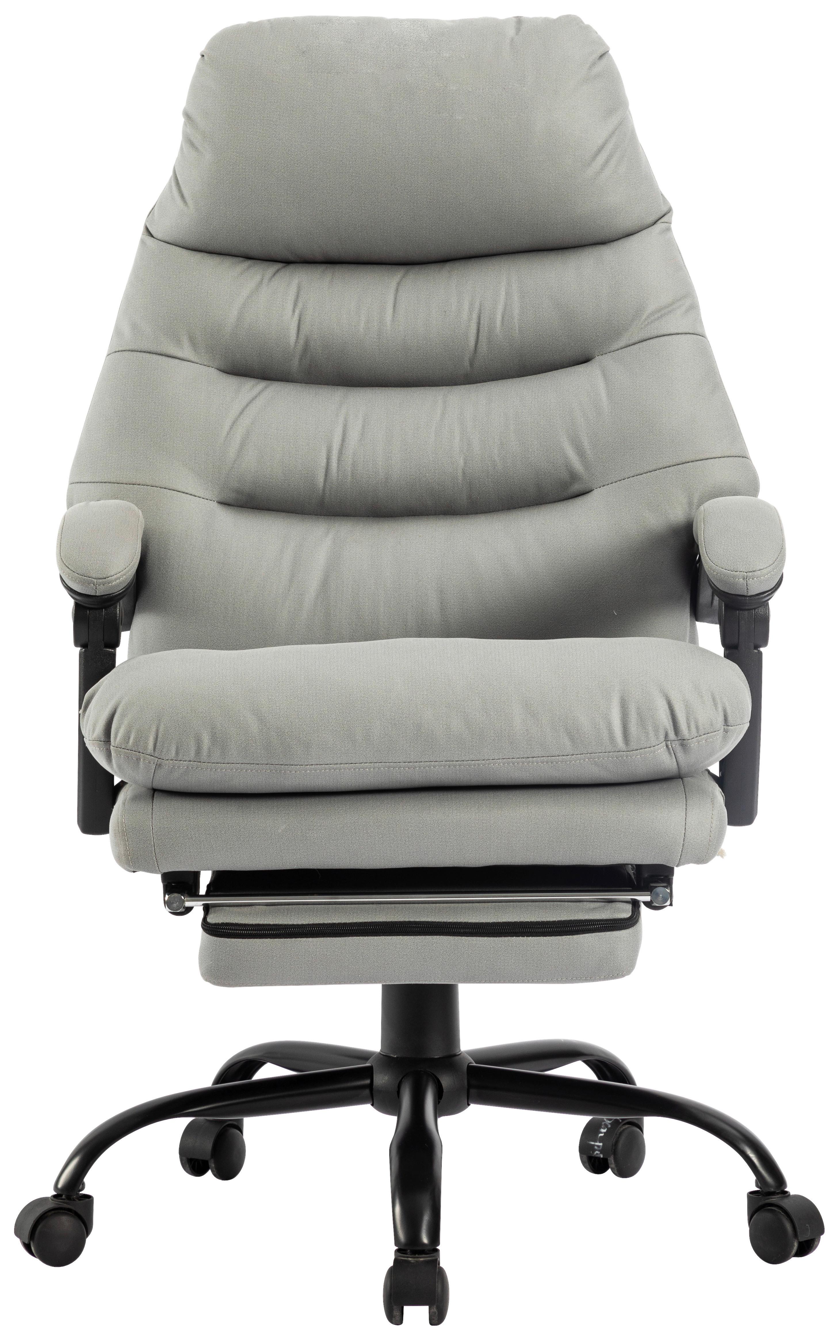 Chefsessel Big Boss Mit Armstützen Grau/schwarz - Schwarz/Grau, MODERN, Kunststoff/Textil (64/114-122/72cm) - MID.YOU