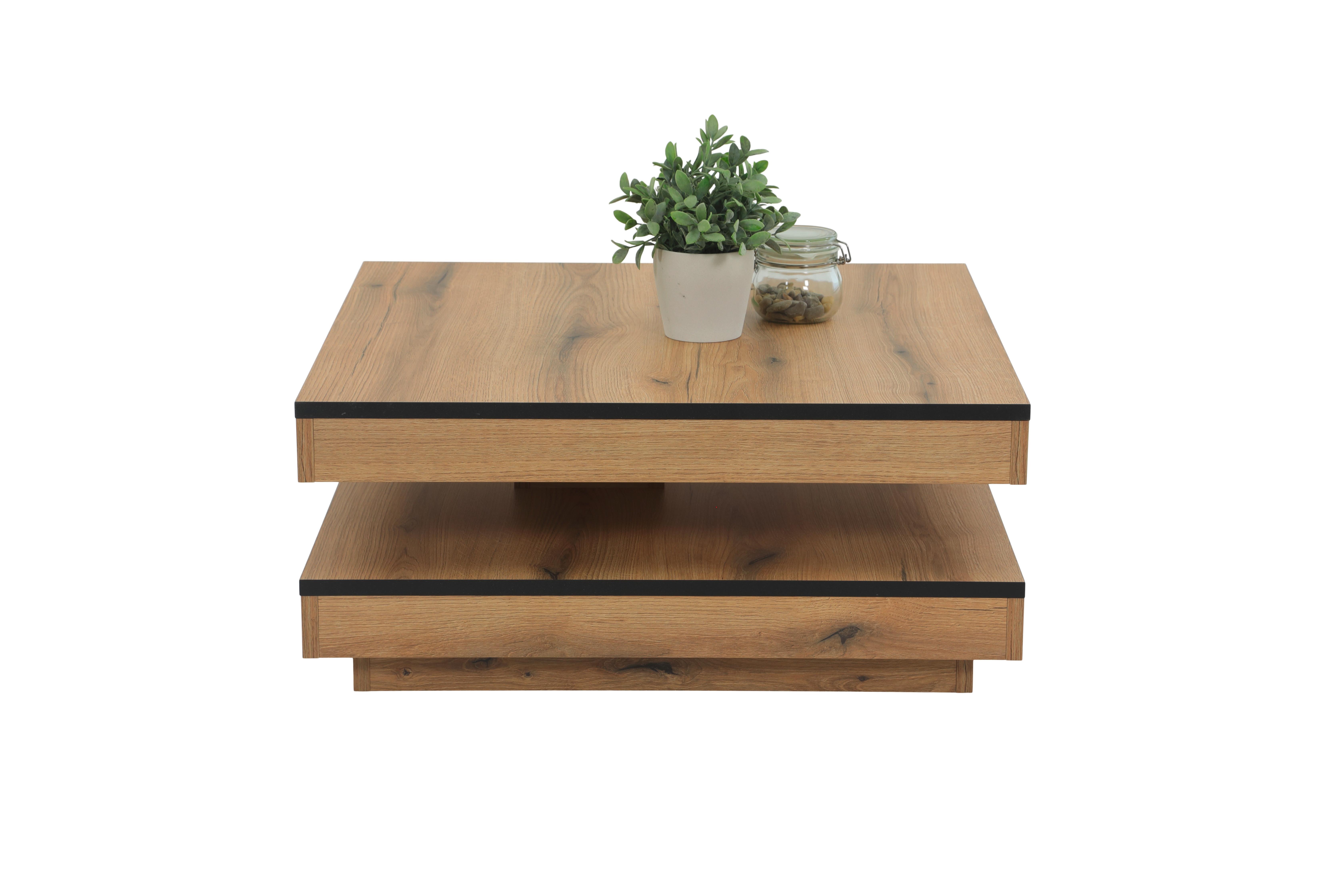 Couchtisch Ben Eiche Dekor L: 78 cm - Eichefarben, Design, Holzwerkstoff (78/78/34cm) - Livetastic