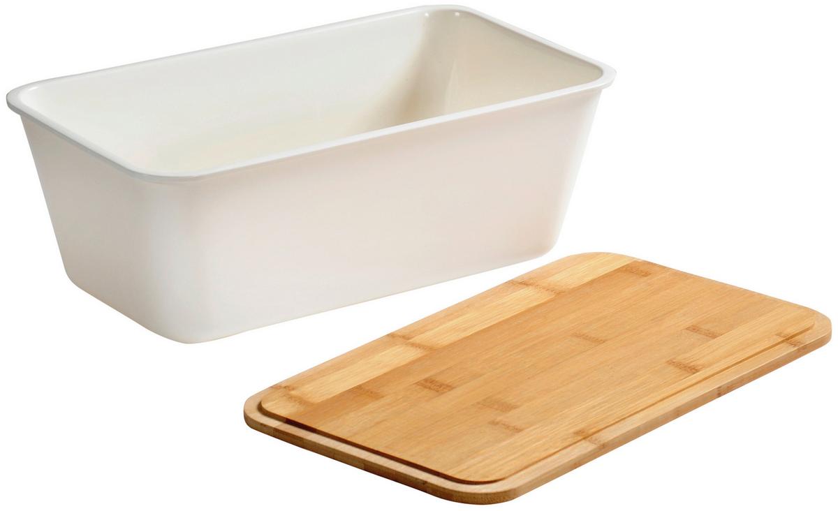 Brotkasten Weiß L: 36 cm - Weiß, Basics, Holz/Kunststoff (36/21/15cm) - Kesper