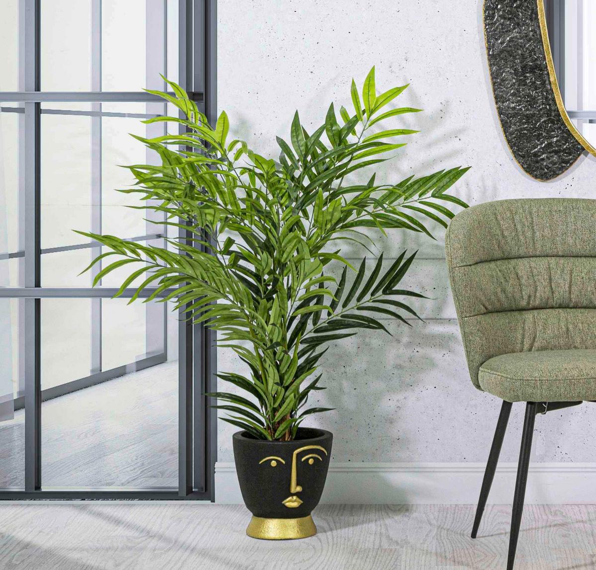 Vase Tribal B Schwarz, Goldfarben B: 25 Cm - Goldfarben/Schwarz, Basics, Kunststoff (25/25/25cm)