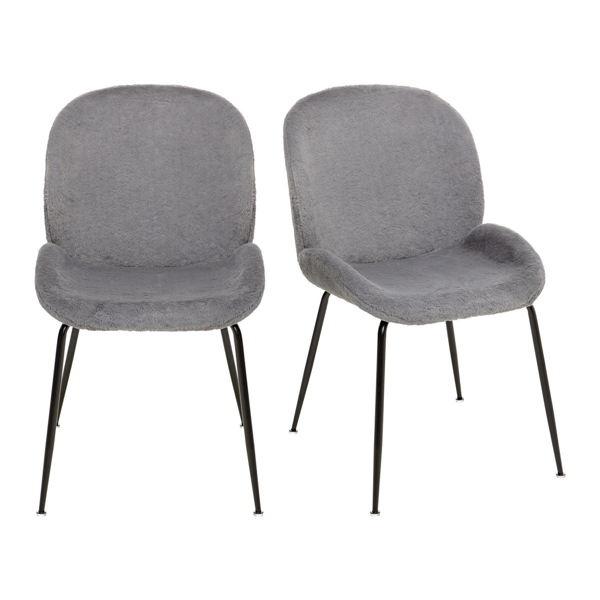 Jídelní židle CHIARA šedá - šedá/černá, Moderní, kov/dřevo (49/82/63cm) - Bessagi Home