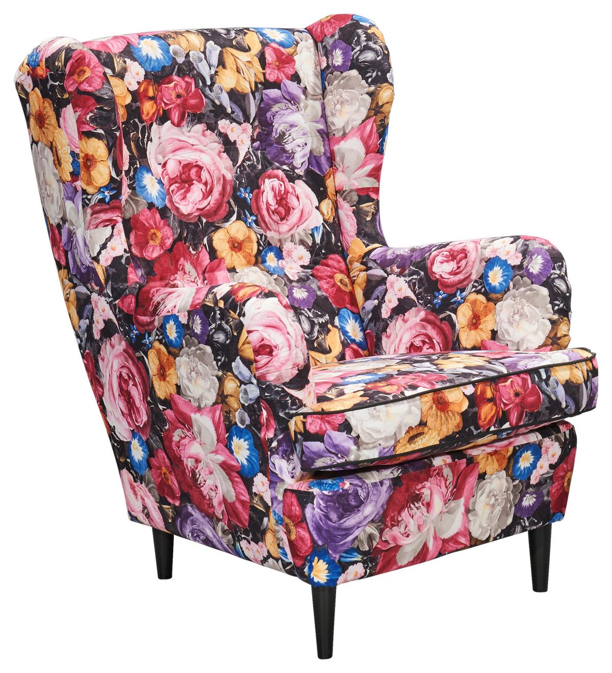 Sessel Laurel Multicolor B: 78 cm - Multicolor/Schwarz, KONVENTIONELL, Textil (78/102/98cm) - MID.YOU