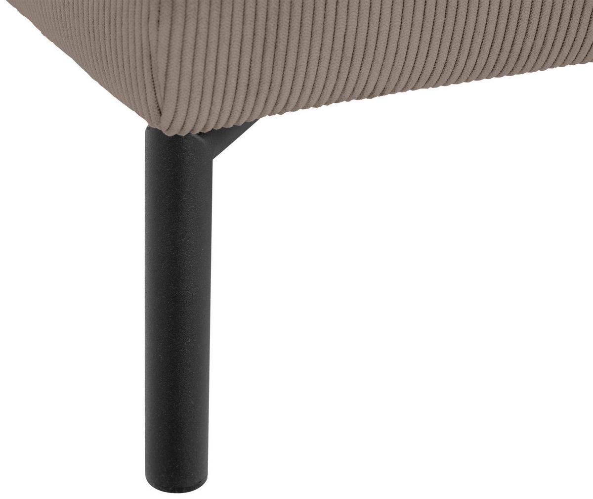 Ecksofa Erno Taupe S: 262 Cm - Taupe/Schwarz, Design, Textil (262/183cm) - MID.YOU