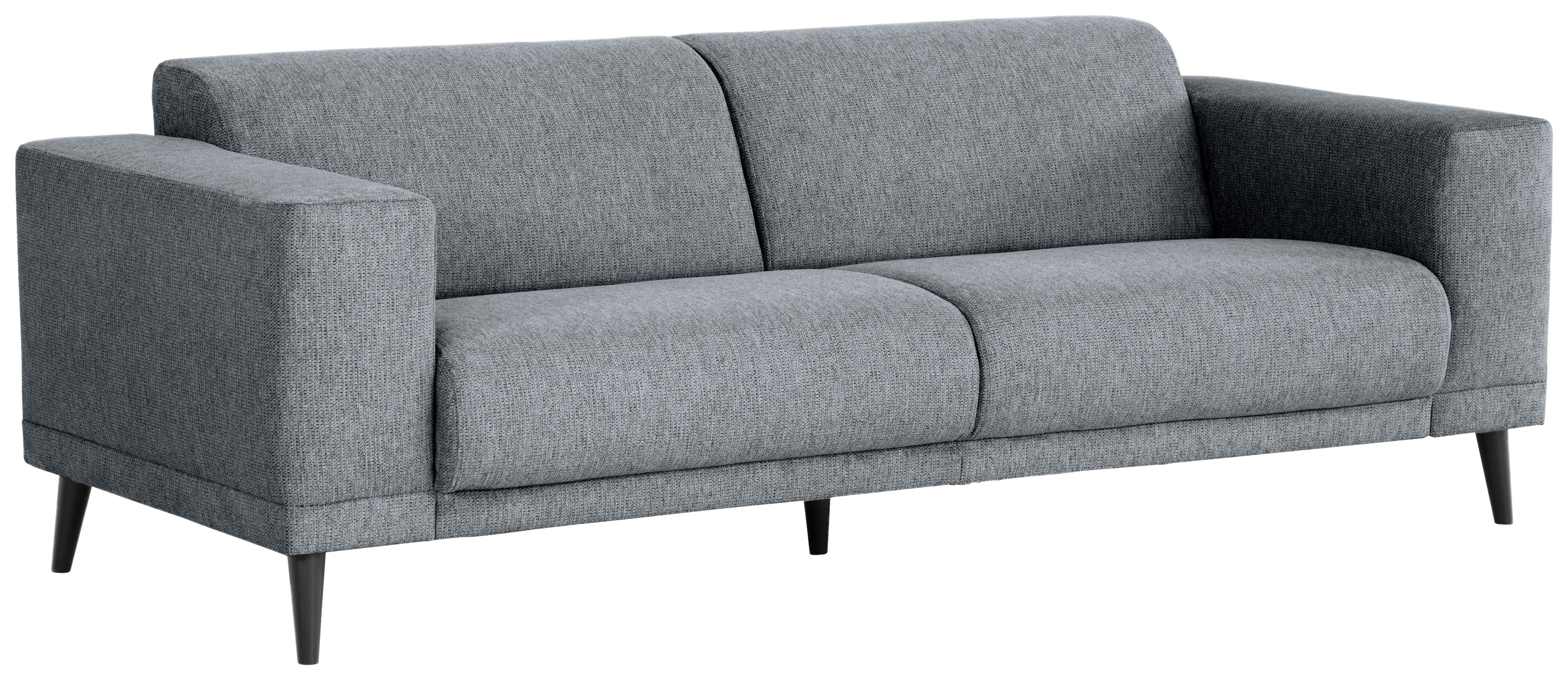 3-Sitzer-Sofa Oslo Grau B: 218 cm - Schwarz/Grau, Design, Textil (218/77/93cm) - MID.YOU
