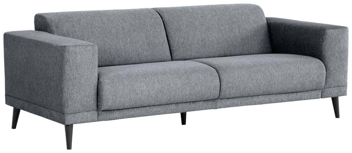 3-Sitzer-Sofa Oslo Grau B: 218 cm - Schwarz/Grau, Design, Textil (218/77/93cm) - MID.YOU