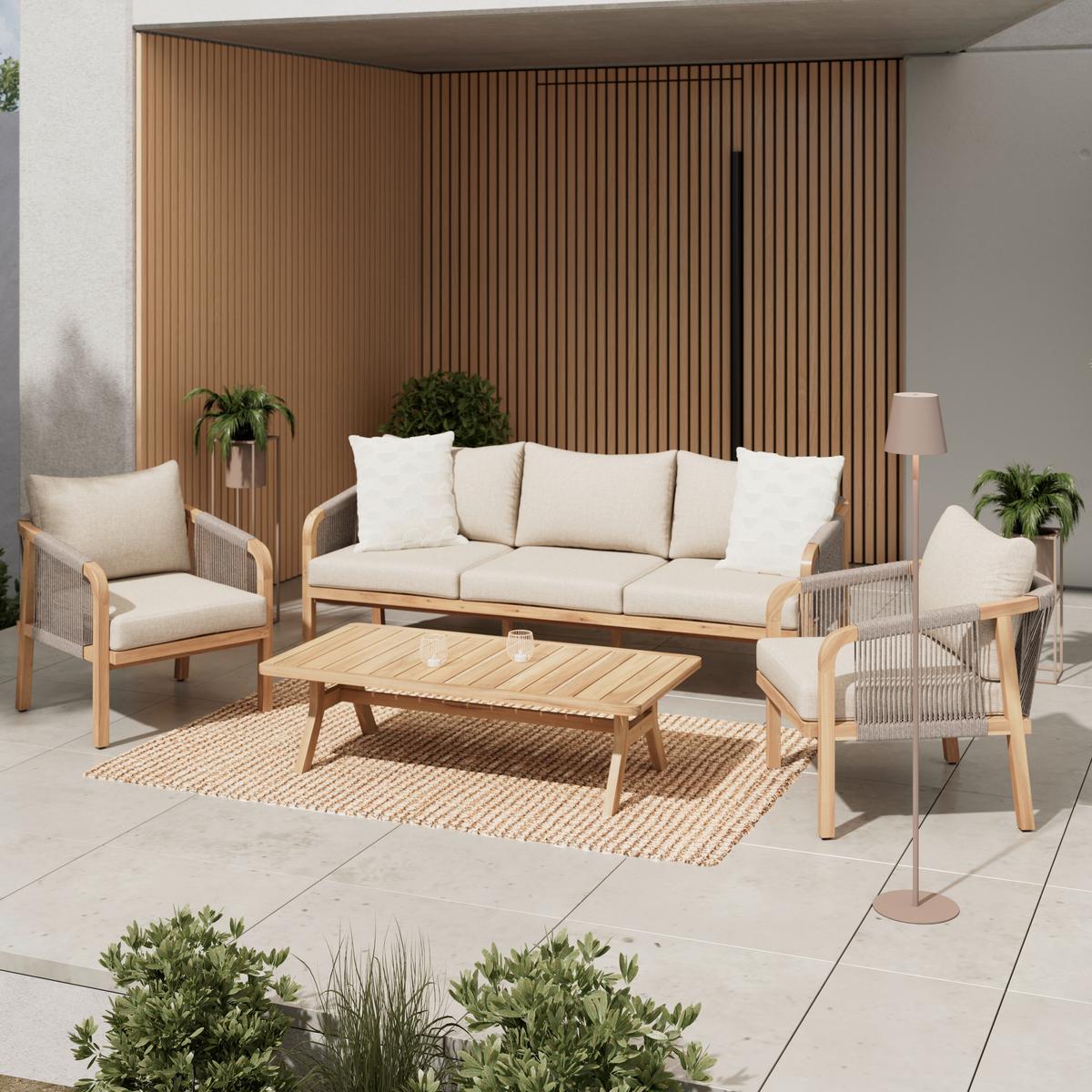 ZAHRADNÍ SADA SIMBA - barvy akácie, Natur, dřevo - Mömax