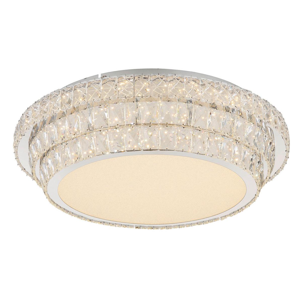LED-Deckenleuchte 68157-58 - Klar/Chromfarben, KONVENTIONELL, Glas/Kunststoff (60cm) - Globo