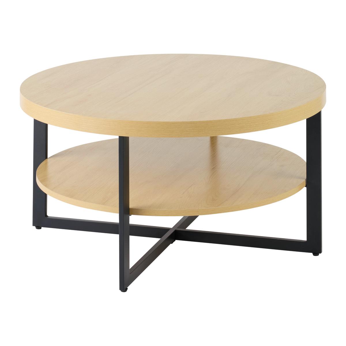 KONFERENČNÍ STOLEK RONDO - černá/dub artisan, Konvenční, kov/kompozitní dřevo (80/80/40cm) - Mömax