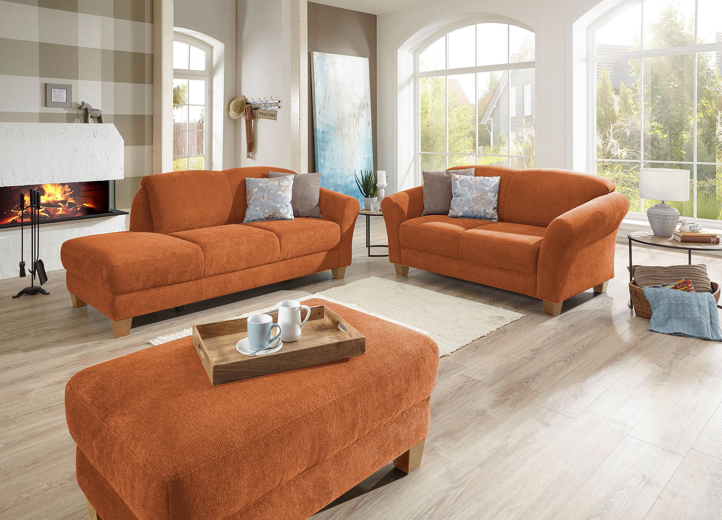 2-Sitzer-Sofa Gotland terracotta, 163x84x89 cm - Terracotta/Naturfarben, KONVENTIONELL, Textil (163/84/89cm) - Sit & More