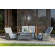 Loungegarnitur 4-Tlg Santander Metall/Polly-Rattan mit Kissen - Grau, MODERN, Kunststoff/Textil (120/60/60cm) - Beldano