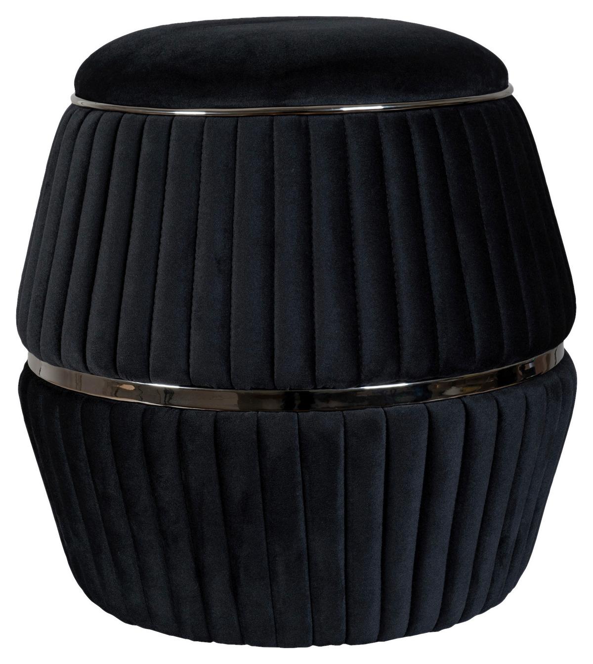 Hocker Doric 225 Schwarz D: 51,5 Cm - Graphitfarben/Schwarz, Design, Textil (51,5/53cm) - Kayoom