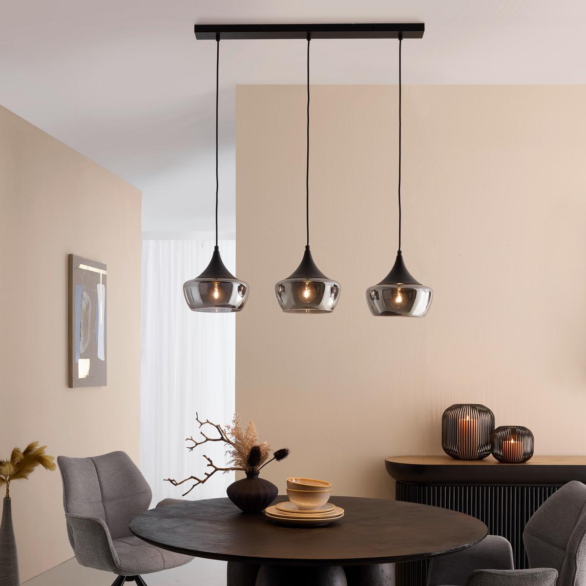 ZÁVĚSNÉ SVÍTIDLO NOR - černá/barvy chromu, Moderní, kov/plast (82/22/120cm) - Mömax