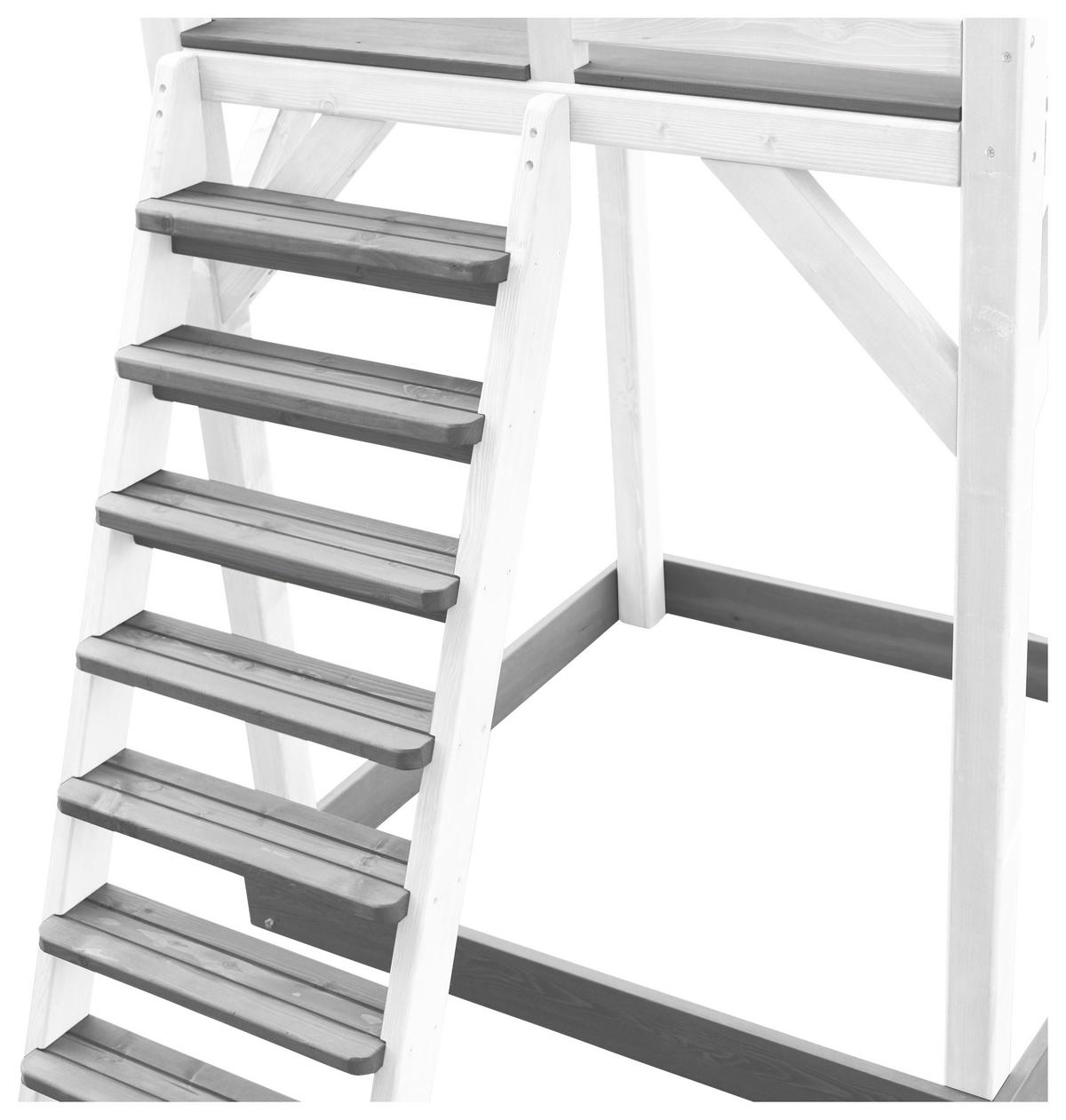 Spielturm A025.123.92 - Weiß/Grau, KONVENTIONELL, Holz/Kunststoff (356,6/241,9/349cm) - Ambia Garden