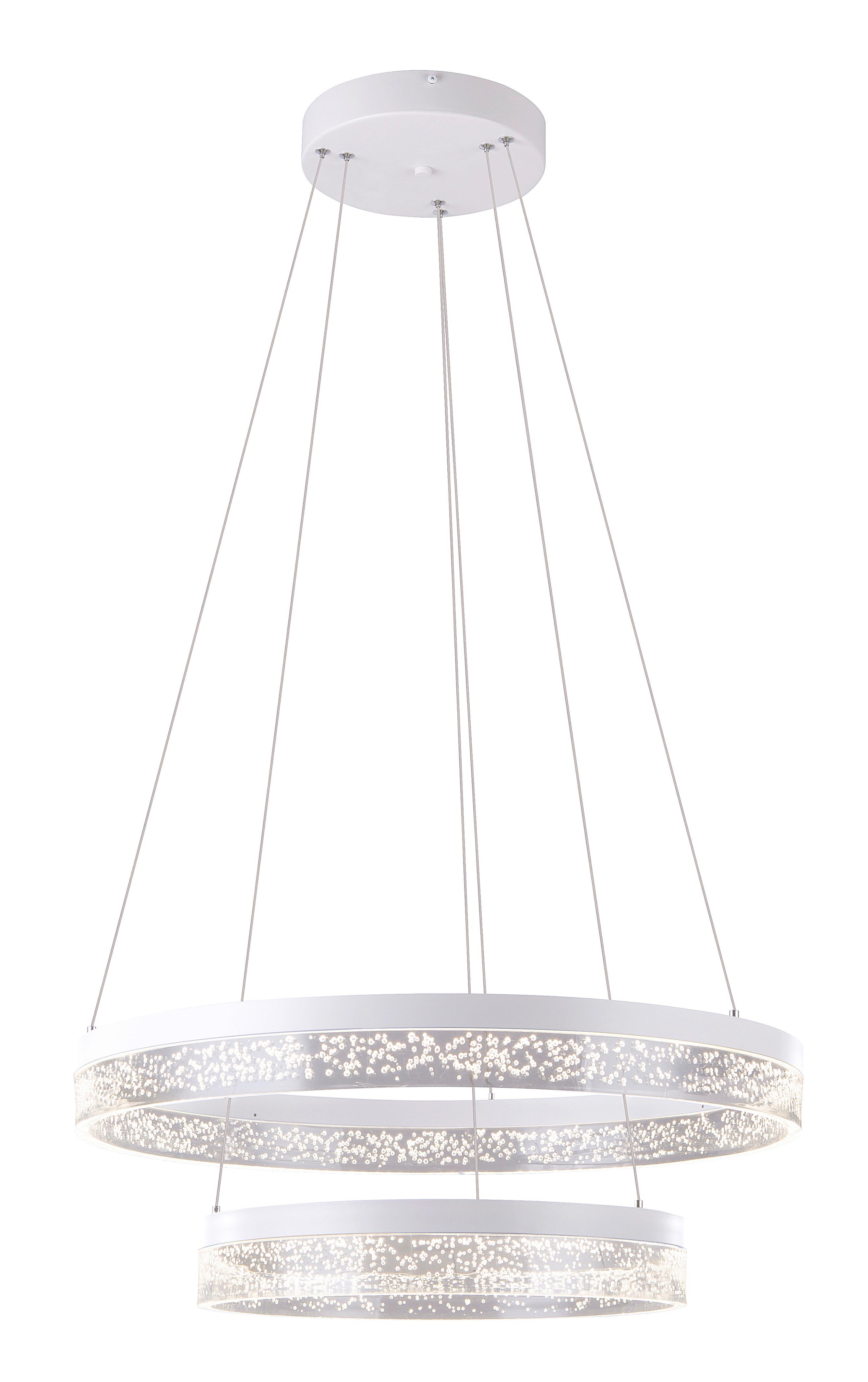 Led-hängeleuchte 68225-60 Smitty - Transparent/Weiß, Basics, Kunststoff/Metall (60/120cm) - Globo