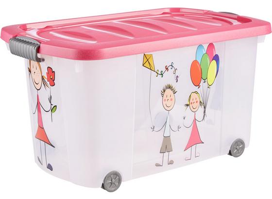 Uskladňovací Box Kiddys - pink/transparentné, plast (60/38/32cm) Uskladňovací Box Kiddys - pink/transparentné, plast (60/38/32cm)