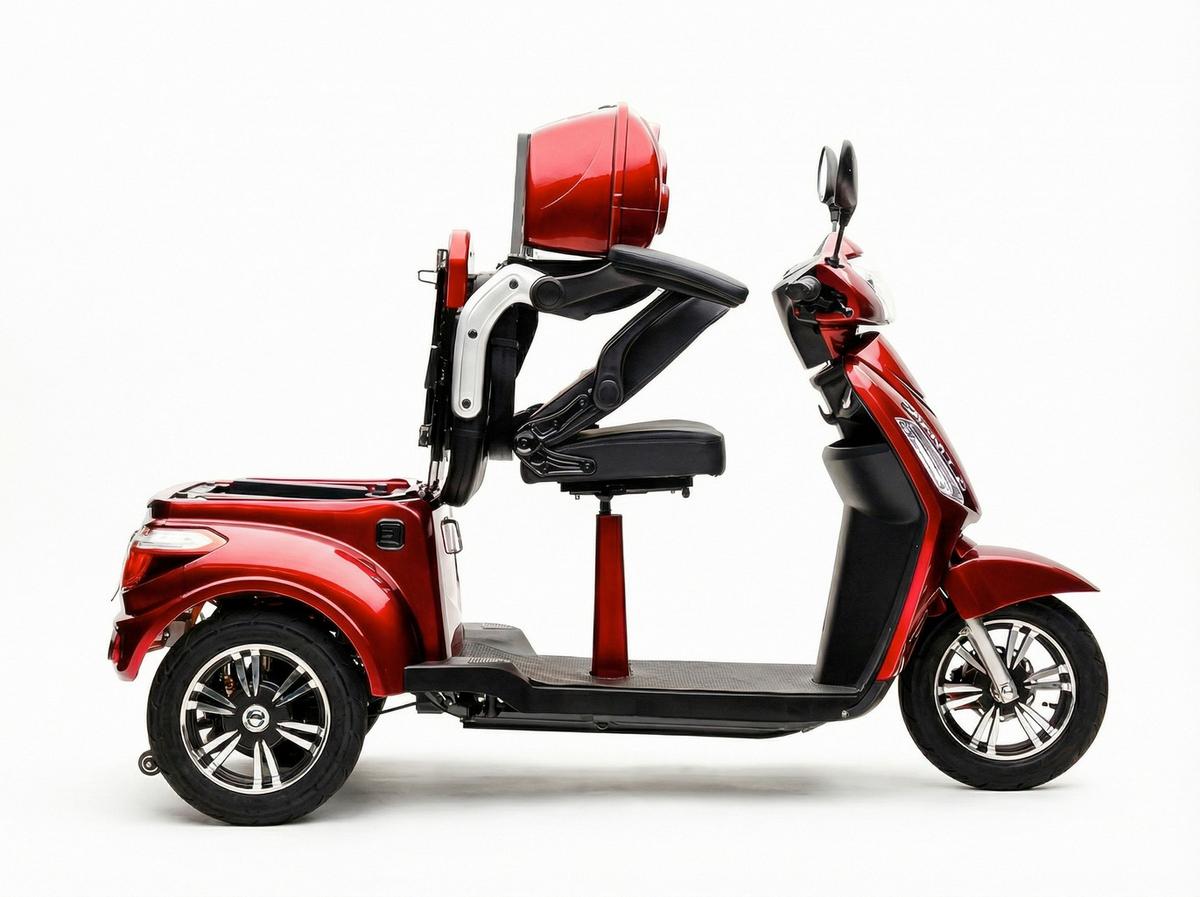 E-Seniorenmobil Billy 2.0 Blei-Akku, 3 Rad, 1000 Watt - Bordeaux, Basics, Metall (165/80/110cm)