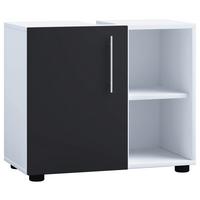 Waschbeckenunterschrank Flandu Iii B: 60,2 Cm Weiß - Schwarz/Weiß, MODERN, Holzwerkstoff (60,2/50,7/29,6cm) - MID.YOU