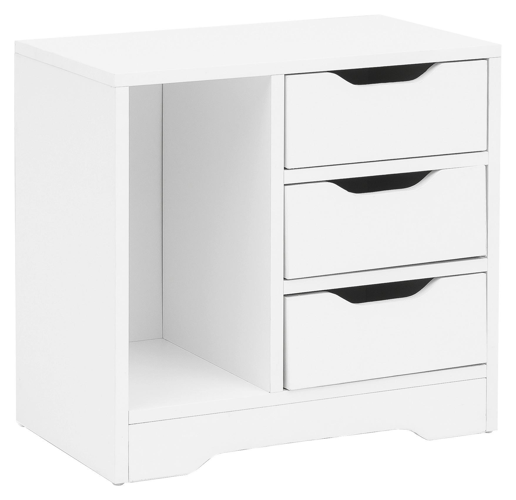Noční stolek Nachtkästchen š: 49cm bílý - bílá, Moderní, kompozitní dřevo (49/50/30cm) - MID.YOU