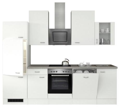 Kompakter Küchenblock in Weiß mit Geschirrspüler Kompakter Küchenblock in Weiß und mit Geschirrspüler