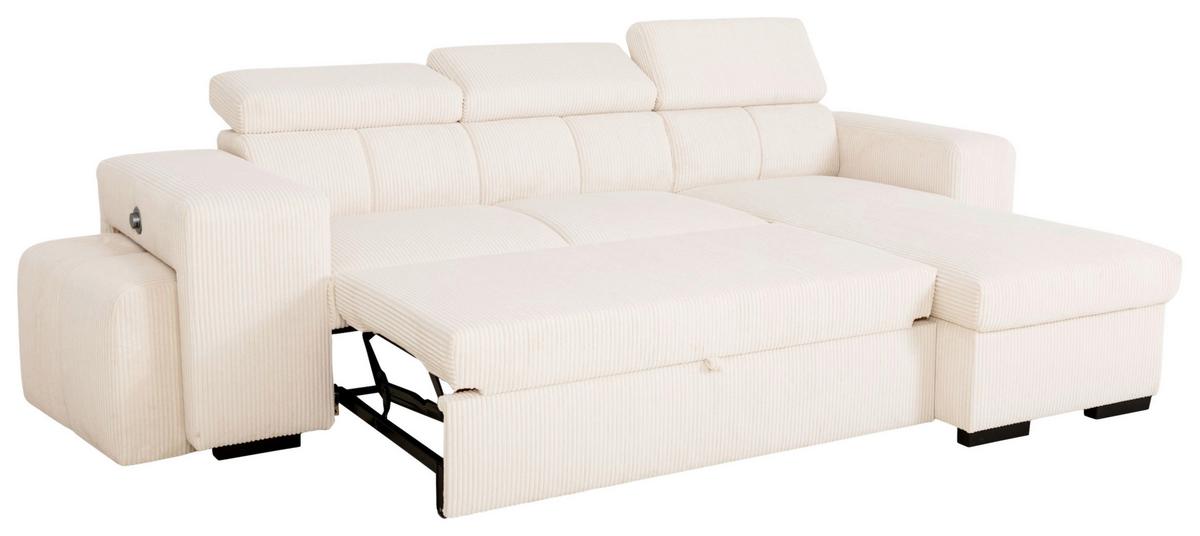 Ecksofa Sirius M creme, 251x165cm - Creme, KONVENTIONELL, Holz/Holzwerkstoff (251/165cm)