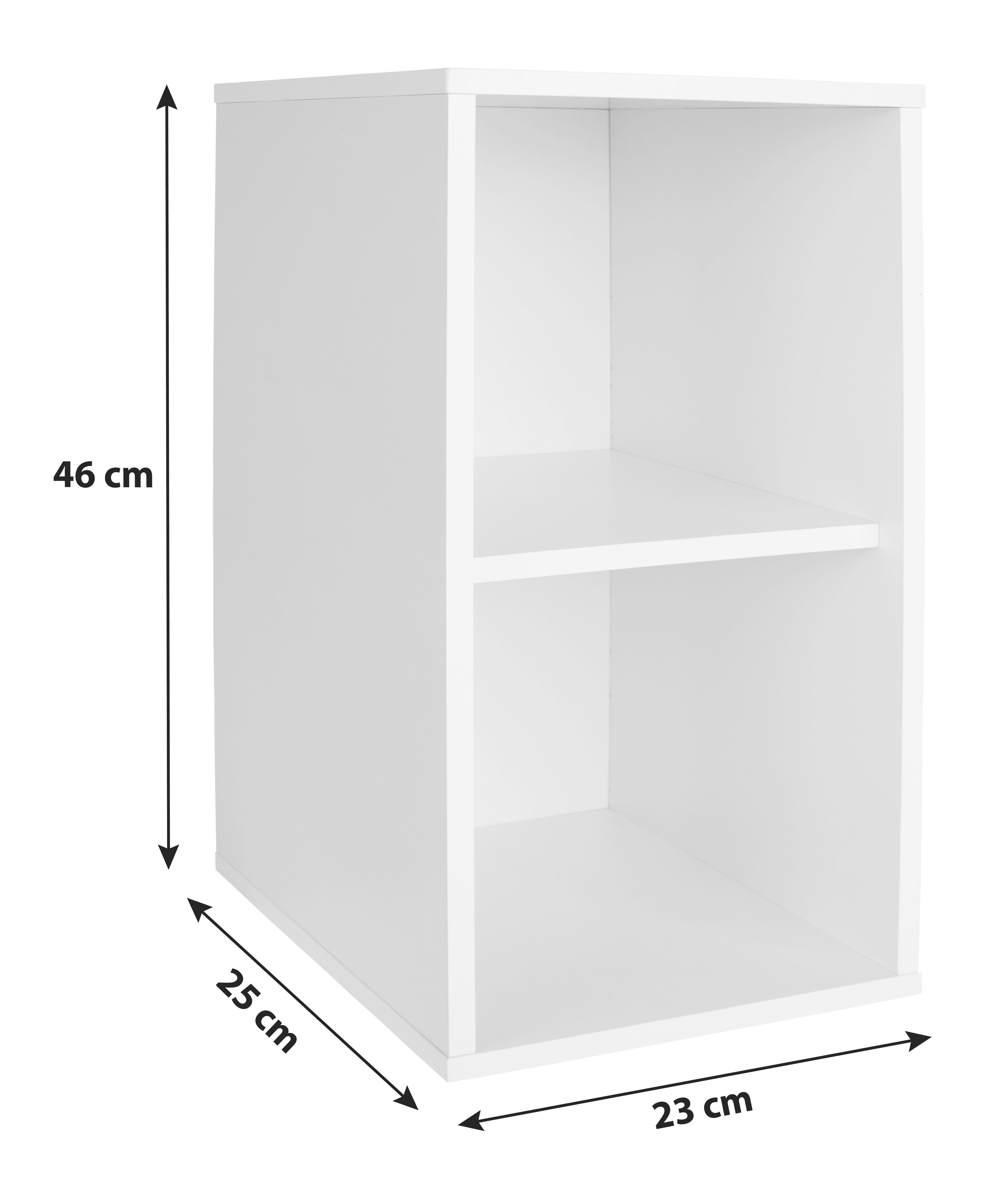 Regal Stehend/Hängend Box B: 23 cm Alpinweiß - Weiß, MODERN, Holzwerkstoff (23/46/25cm) - Ondega