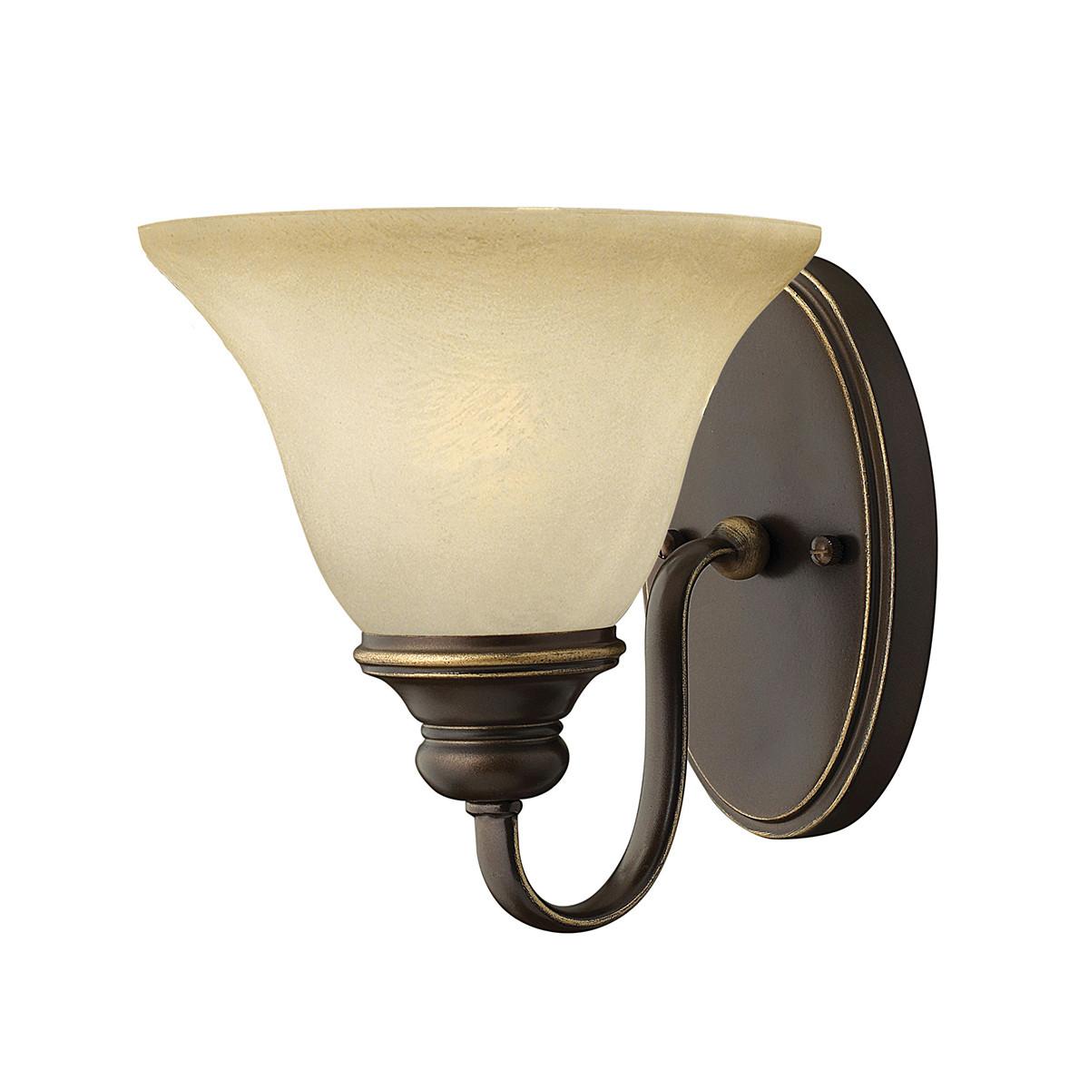 WANDLEUCHTE HK-CELLO1 - Bronzefarben, Natur, Glas/Metall (24,2/21,6/21cm) - Elstead Lighting