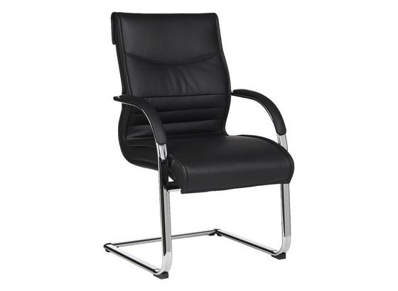 Besucherstuhl Milano B: 59 cm Schwarz - Chromfarben/Schwarz, KONVENTIONELL, Textil/Metall (59/98/59cm) - Livetastic Besucherstuhl Milano B: 59 cm Schwarz - Chromfarben/Schwarz, KONVENTIONELL, Textil/Metall (59/98/59cm) - Livetastic