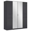 Drehtürenschrank 181 cm Ticao Grau - Silberfarben/Grau, MODERN, Holzwerkstoff (181/210/54cm) - Rauch Möbel