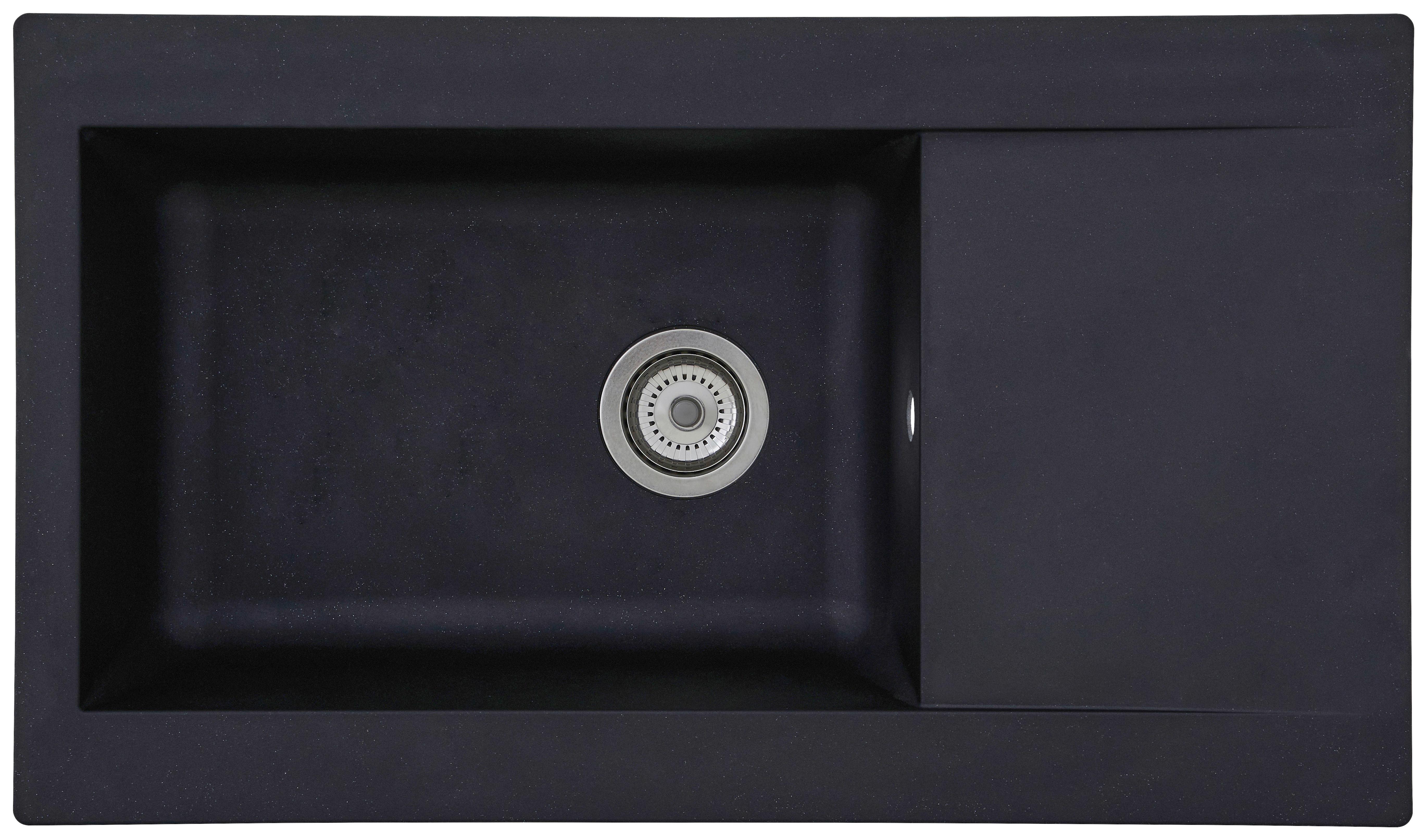 Spüle Respekta Einbauspüle Denver - Schwarz, Trend, Glas/Kunststoff (86/20/50cm) - Respekta