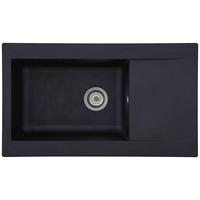 Spüle Respekta Einbauspüle Denver - Schwarz, Trend, Glas/Kunststoff (86/20/50cm) - Respekta