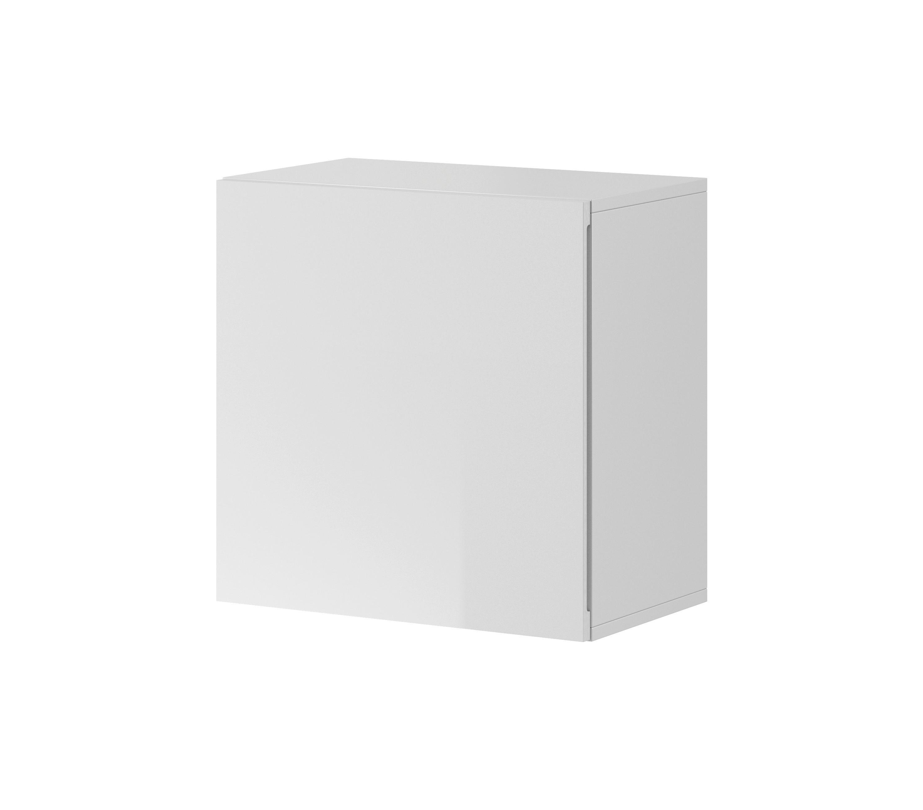 Vitrine Wandschrank Vivien 05 - Weiß Hochglanz/Weiß, Design, Holzwerkstoff (50/50/30cm) - Livetastic
