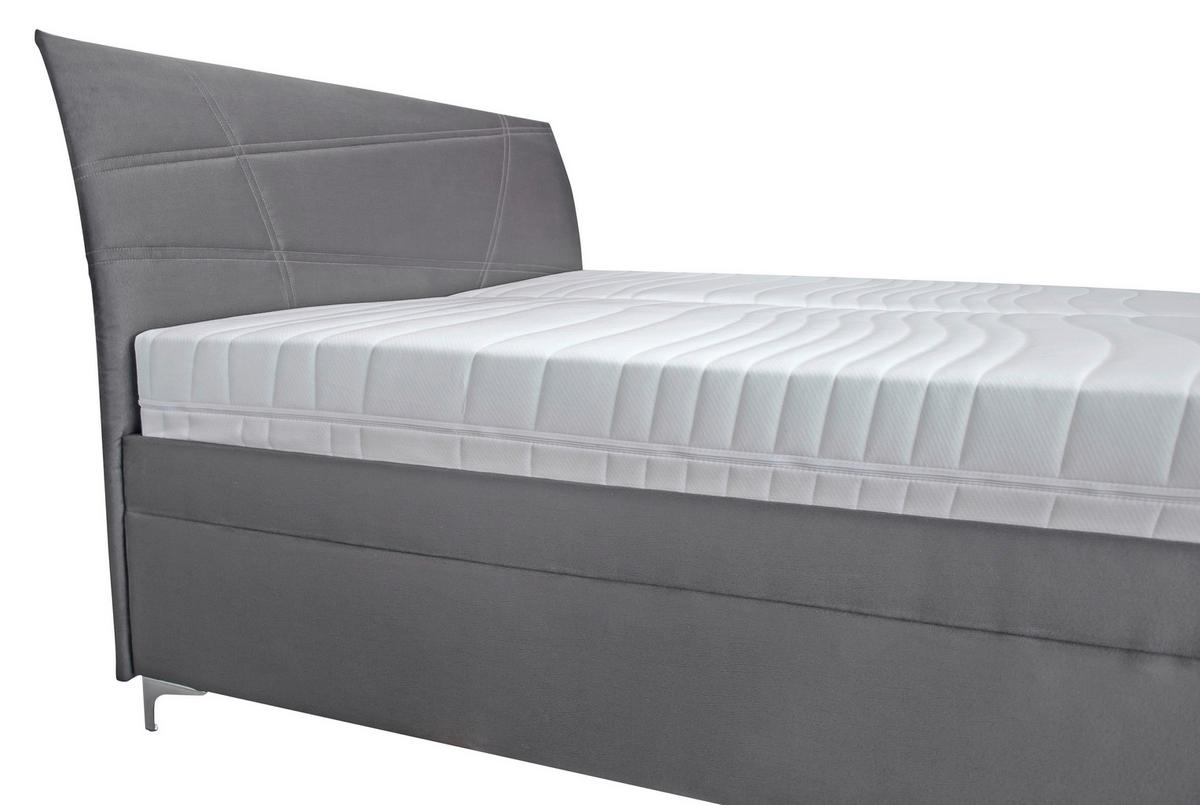 Čalúnená posteľ LAUREN 180x200, antracit, text. koža - biela/antracitová, Konventionell, drevo/textil (180/200cm)