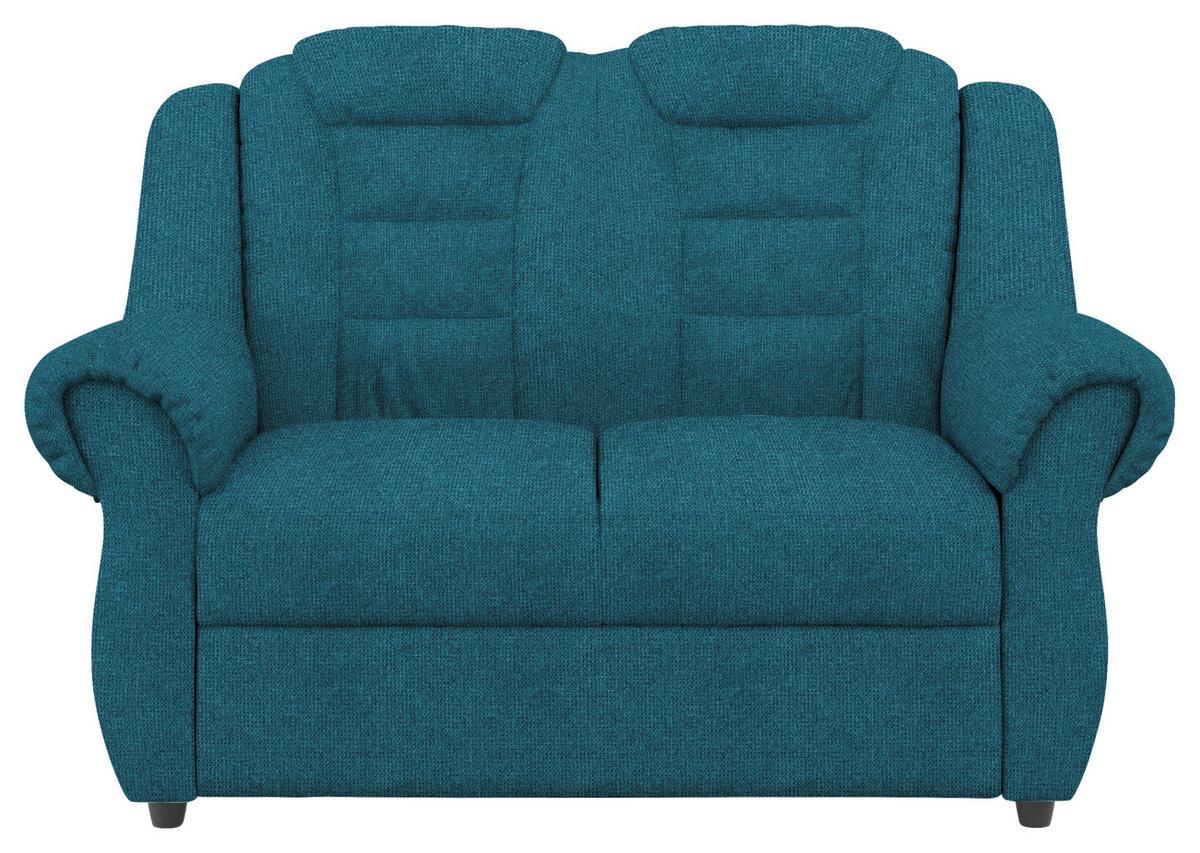 Sitzgarnitur 3-tlg. Boston Blau Chenille - Blau/Schwarz, KONVENTIONELL, Textil - Livetastic