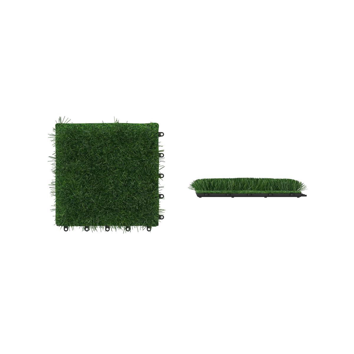Terrassenfliese Gras 30x30 cm - Schwarz/Grün, MODERN, Kunststoff (30/30/2,4cm) - Beldano