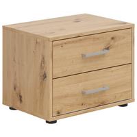 Nachtkästchen Smart 2 Eiche Artisan H: 38 Cm - Grauweiß/Schwarz, Basics, Holzwerkstoff (50/38/35cm)