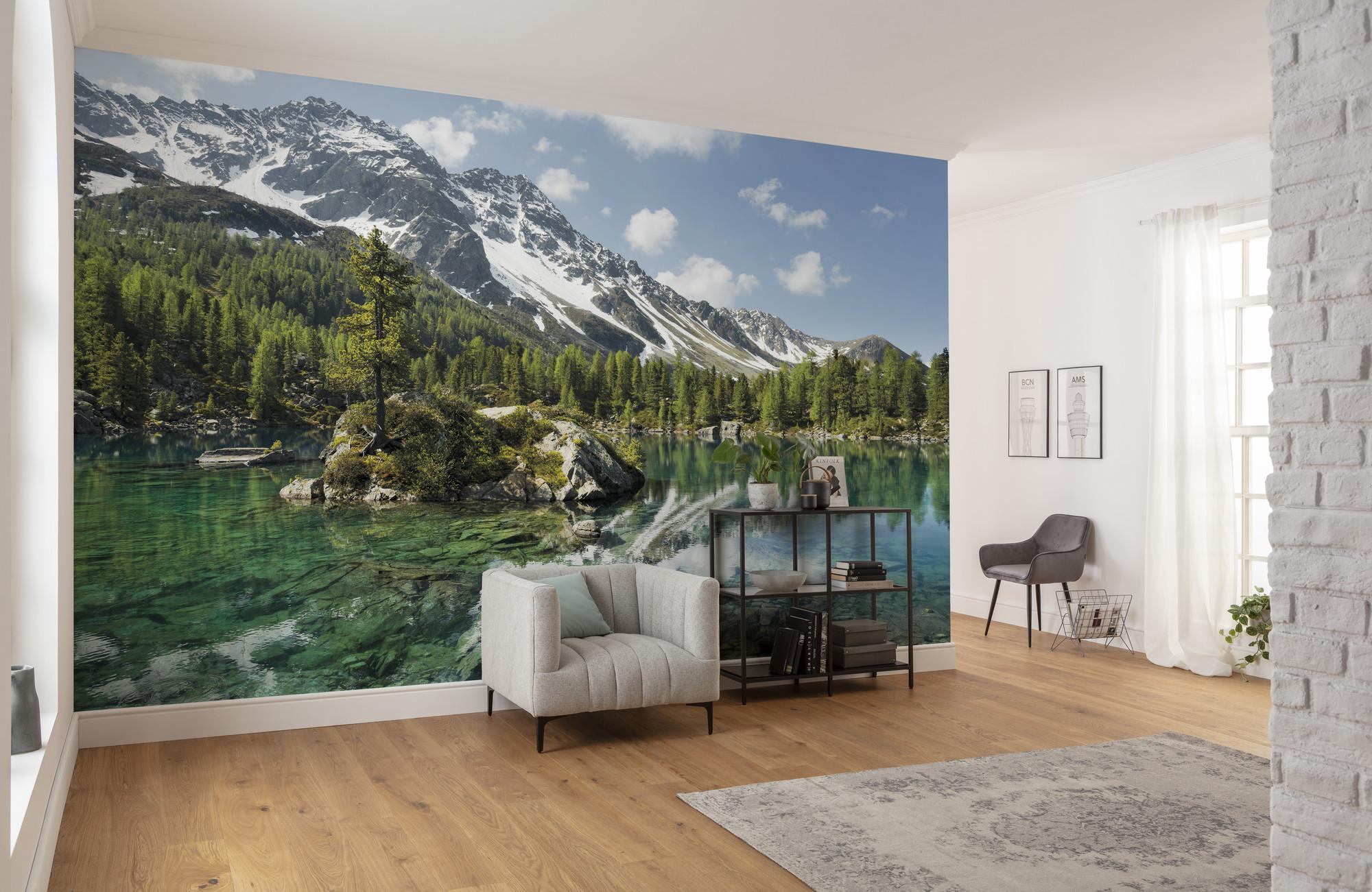 Fototapete Bergmagie - Multicolor, Trend, Textil (450/280cm)